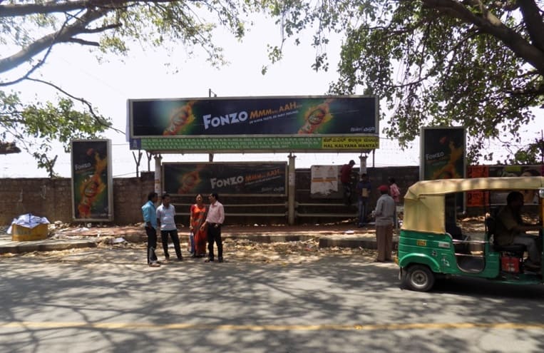 OOH Hoardings Agency in India, BQS Advertising rates at HAL Bus Stop in Bengaluru, Karnataka 